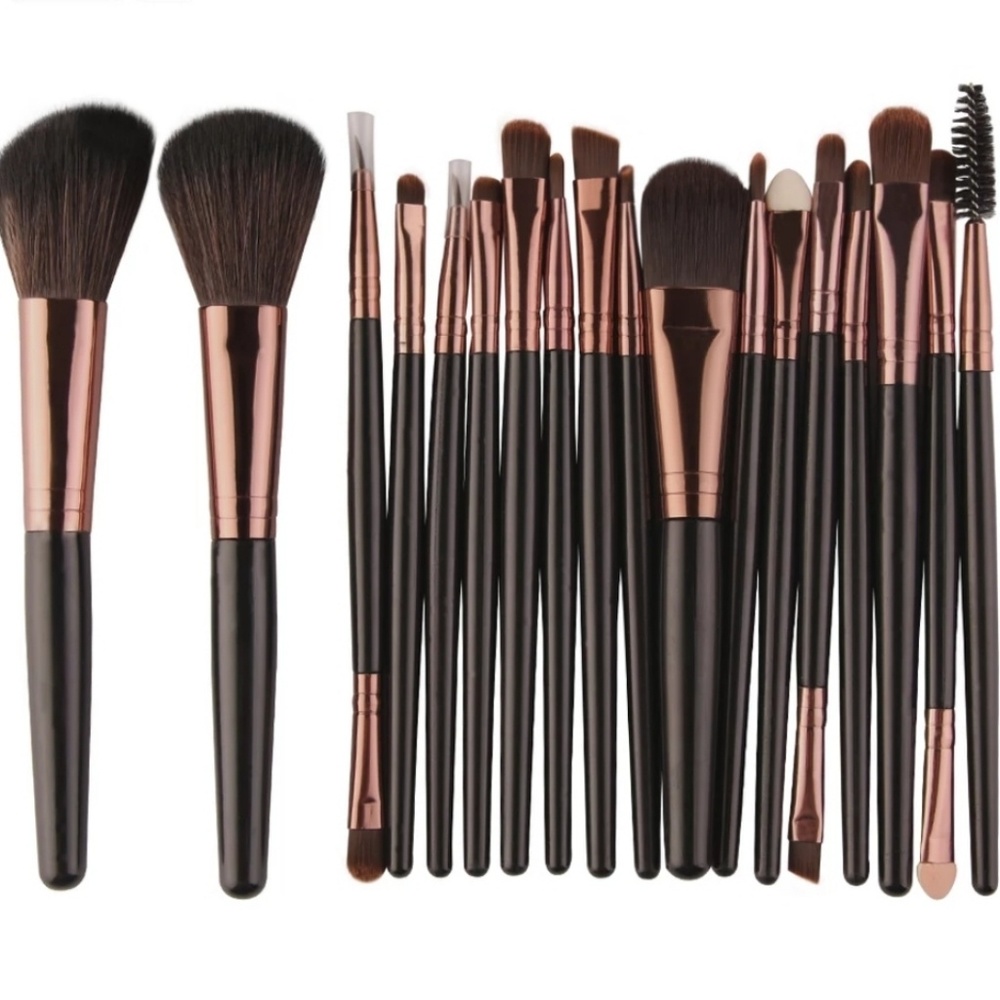 😍 Rose Gold & Black 18 Piece Makeup Set w Holder!